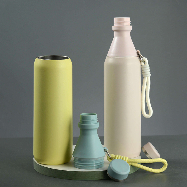 New 16oz Stainless Steel Bottle Vacuum Insulated Thermos with Handle Portable Sport Colorful Leak Proof Water Bottle