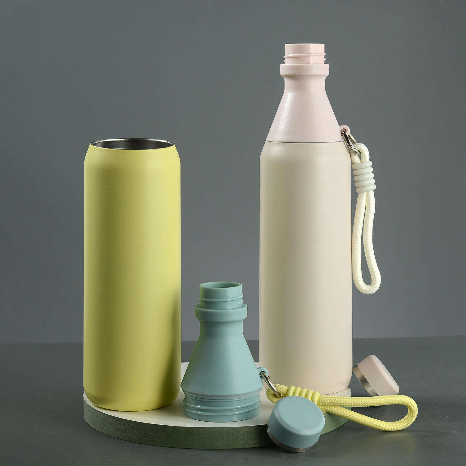 New 16oz Stainless Steel Bottle Vacuum Insulated Thermos with Handle Portable Sport Colorful Leak Proof Water Bottle