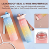 Leak Proof and Drip Proof with Handle Rope 32oz Plastic Water Bottle Custom Time Scale Line
