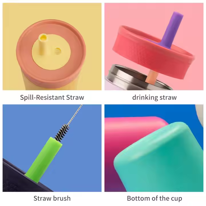 2024 New Vacuum Cup Kids Insulation Stainless Steel Tumbler with Spill Resistant Lid and Flexible Straw Custom Kids Water Bottle