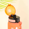 1000ML BPA Free Motivational Outdoor Tritan Plastic Water Straw Bottle With Handle