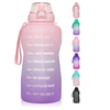 128oz Large Motivational Water Bottle with Paracord Handle Leakproof Tritan BPA Free Fitness Sports Water Jug with Time Marker