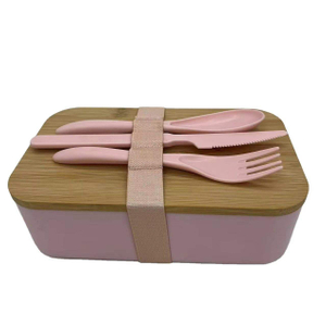 1000ml BPA Free Lunch Box with Bamboo Lid Kid Office RPET Lunch Bento Box