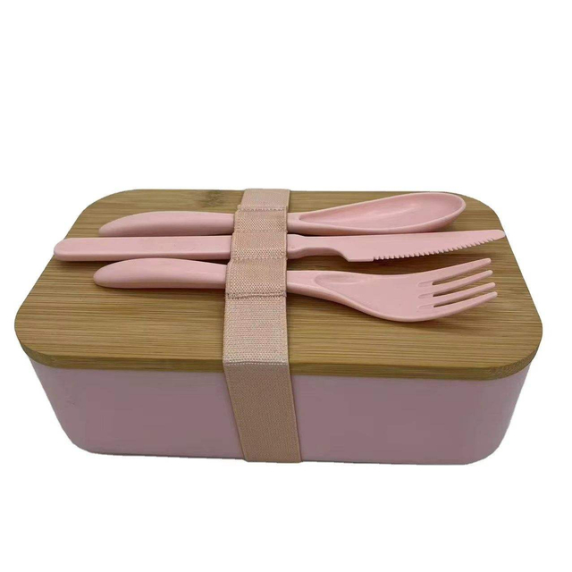 1000ml BPA Free Lunch Box with Bamboo Lid Kid Office RPET Lunch Bento Box