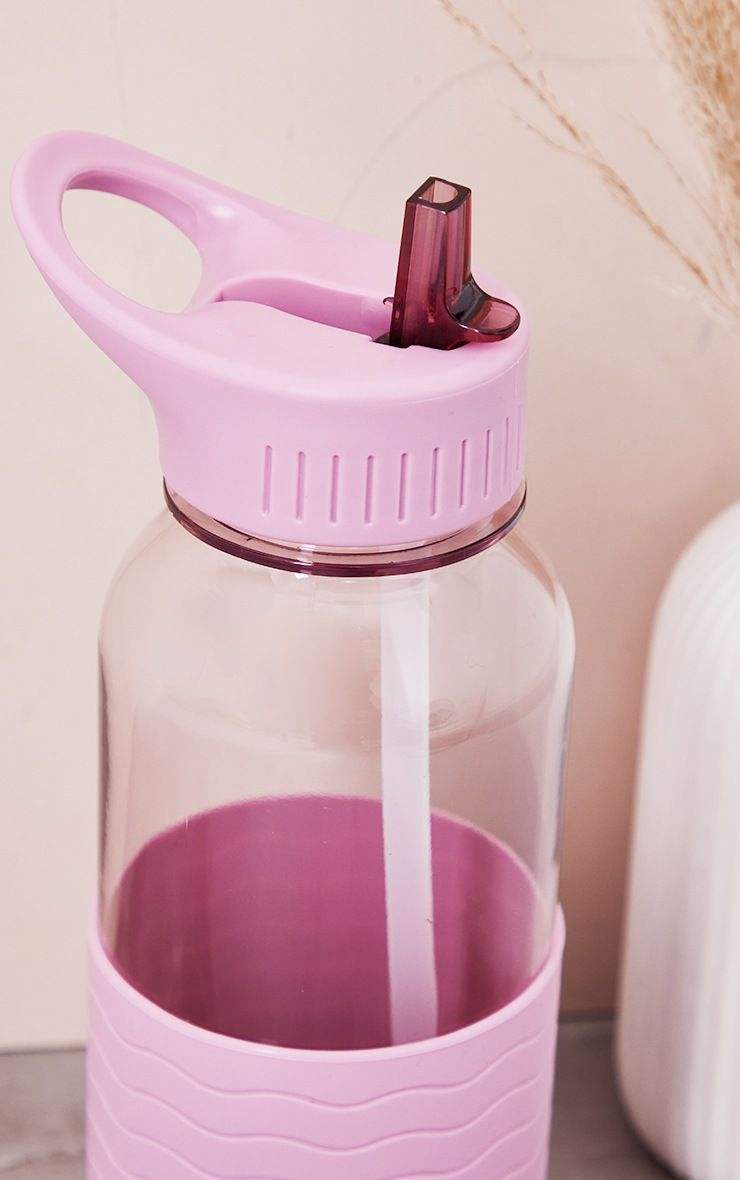 Large Capacity Fitness PETG Sports Water Bottle 1L 32OZ Water Bottle with Straw Plastic Water Bottle Anti-slip Silicone Sleeve
