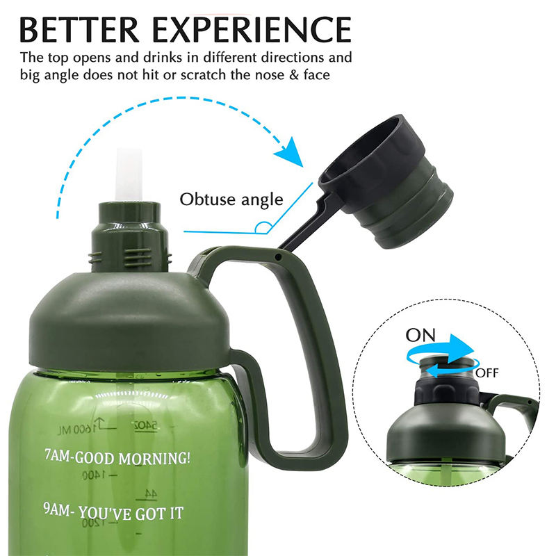 1.8L Sports Water Bottle BPA Free Drinking Bottle Gym Large Capacity Plastic Water Bottle