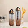 750Ml Custom Printed Color Gradient Fashion Fitness Plastic Sports Water Bottle With Time Line