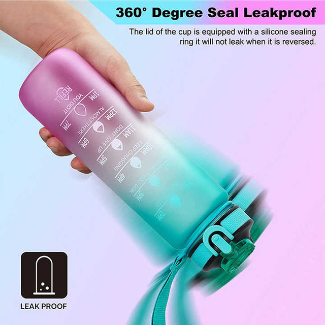 Garrafa Agua Botella Personalizada Time Marking Material 1 Liter Gym Water Bottle With Custom Logo