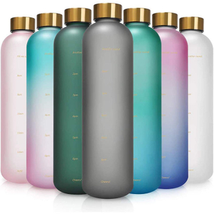 1 Litre 1L Narrow Mouth Slim Leakproof Bpa Free Plastic Water Drink Bottle With Capacity Scale