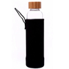 550ml Custom Log Bamboo Lid Fabric Sleeve Glass Water Bottle with Tea Infuser