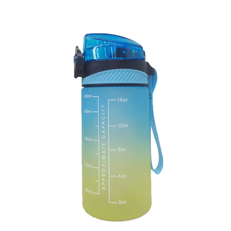 450ml Motivational Tritan Plastic Water Bottle for Sport