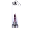 High Quality Elixir Amethyst Quartz Stones Drinking Bottle Natural Crystal Glass Water Bottle with String