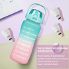 2L 64 oz Half Gallon Bpa Free Plastic Sports Motivational Water Bottle With Time Marker Sleeve and Strap
