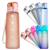 Large Capacity 1000ML Plastic Water Bottle With Rope Portable Outdoor Frosted Bottle for Hiking Camping Travel Free BPA