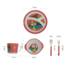 Eco-friendly Biodegradable 5pcs Bamboo Fiber Kids Dinner Set Tableware Baby Dinnerware Sets
