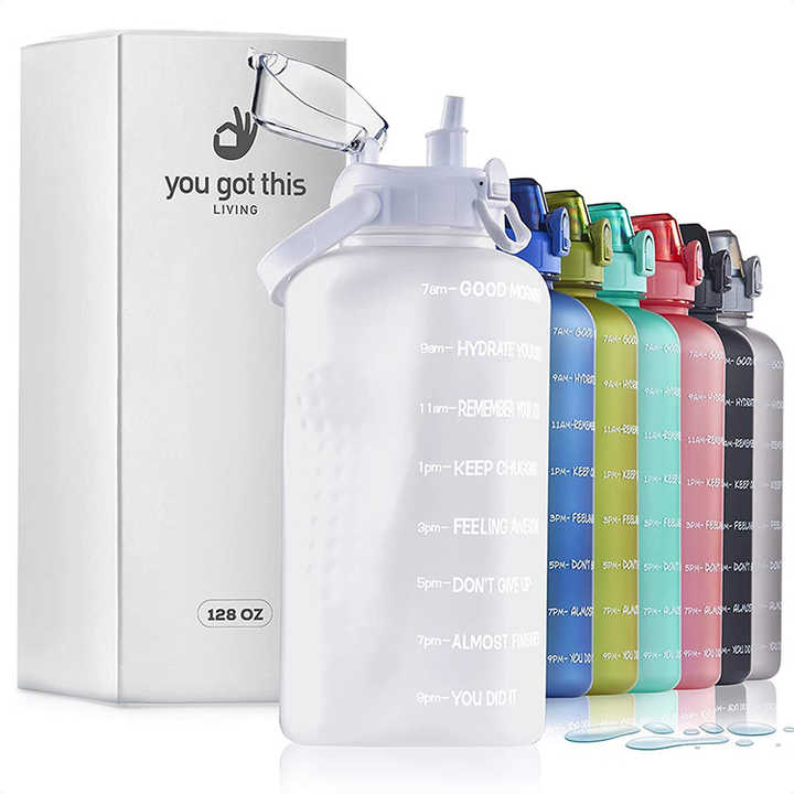 Garrafa De Agua 2L Botella Deportiva Gym Bottles 2 Litre Sipper Tritan Water Bottle With Straw