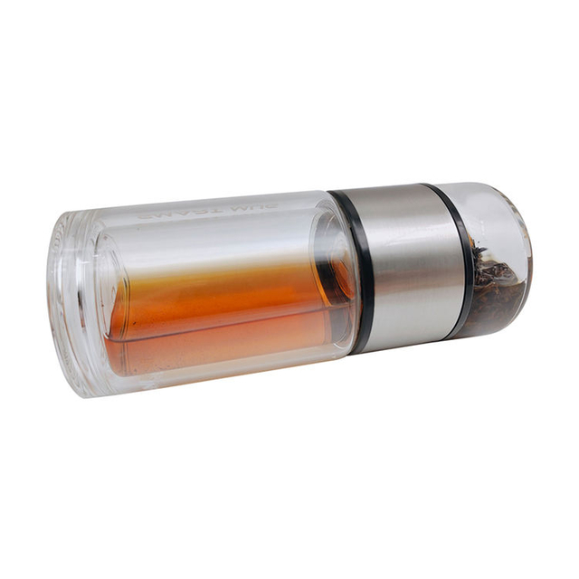 750Ml Trinkflasche Double Wall Glass Water Bottle With Tea Infuser