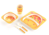 Hot Selling Custom Print Biodegradable Baby Feeding Dishes 5pcs Set Bamboo Fiber Plate Set