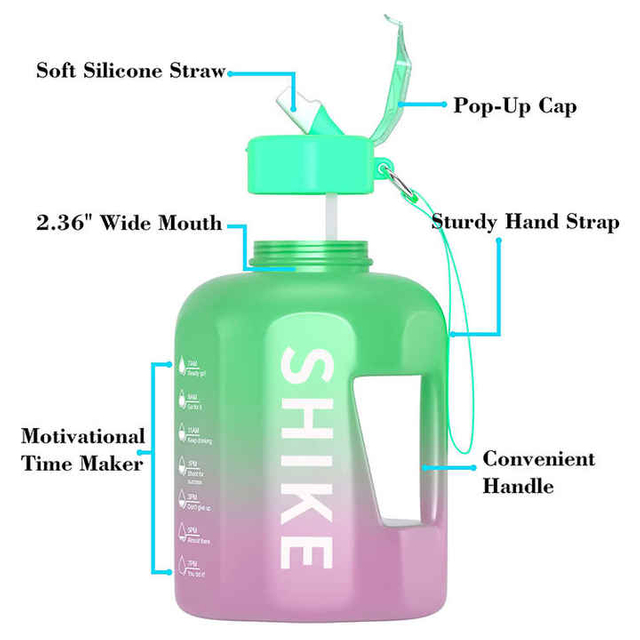 Half Gallon Water Bottle 74Oz Motivational 2.2L Dropshipping Chinese Suppliers Sports Water Bottle
