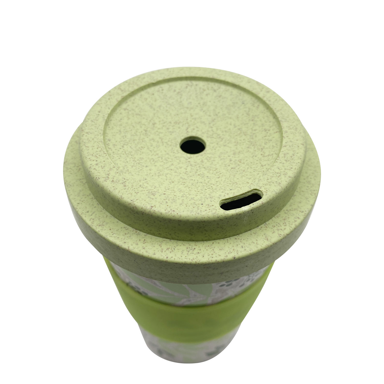 14OZ BPA Free Custom Wheat Straw Portable Coffee Mugs Bamboo Fiber Coffee Cup with Lid and Sleeve