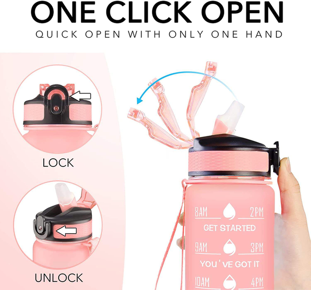 2023 Wholesale Motivational Water Bottle Plastic BPA Free 32oz Sports Plastic Water Bottles in Bulk