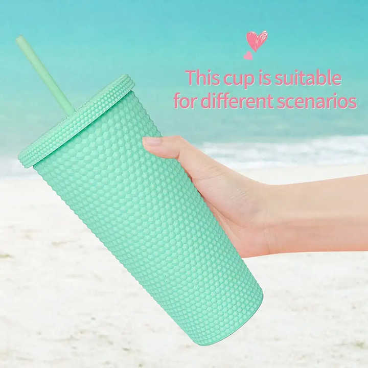 Coc Nhua Toptan Fincan Cups With Lid and Straw Wholesale Kids Color Tumblers Plastic Spill Proof Coffee Tumbler Dome and Straw