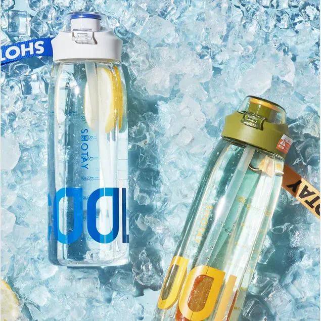 Customisable 1Liter 1L 1000 Ml Drink Bottle Sports Plastic Water Bottle With Straw