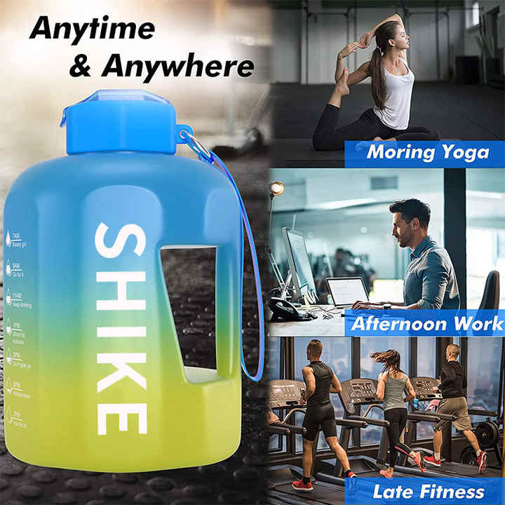 Garrafa De Agua Colorida Botellas De Agua Plastico Plastic Drink Bottle With Logo Half Gallon Motivational Gym Water Bottle