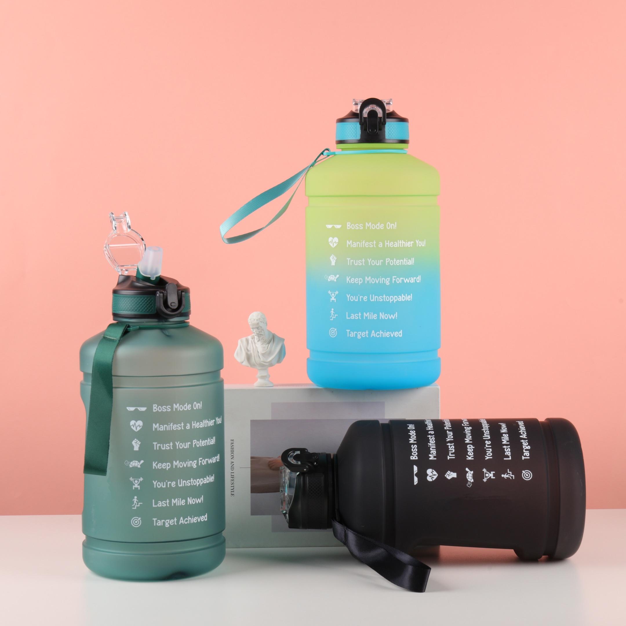 Water Bottles Gym Jug Big Capacity Plastic Motivational Half Gallon/2.2l Water Bottles With Custom logo