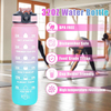 Customised 32 Oz Bpa Free Plastic Fitness Workout Sport Motivational Time Marker Water Bottle With Straw Strainer
