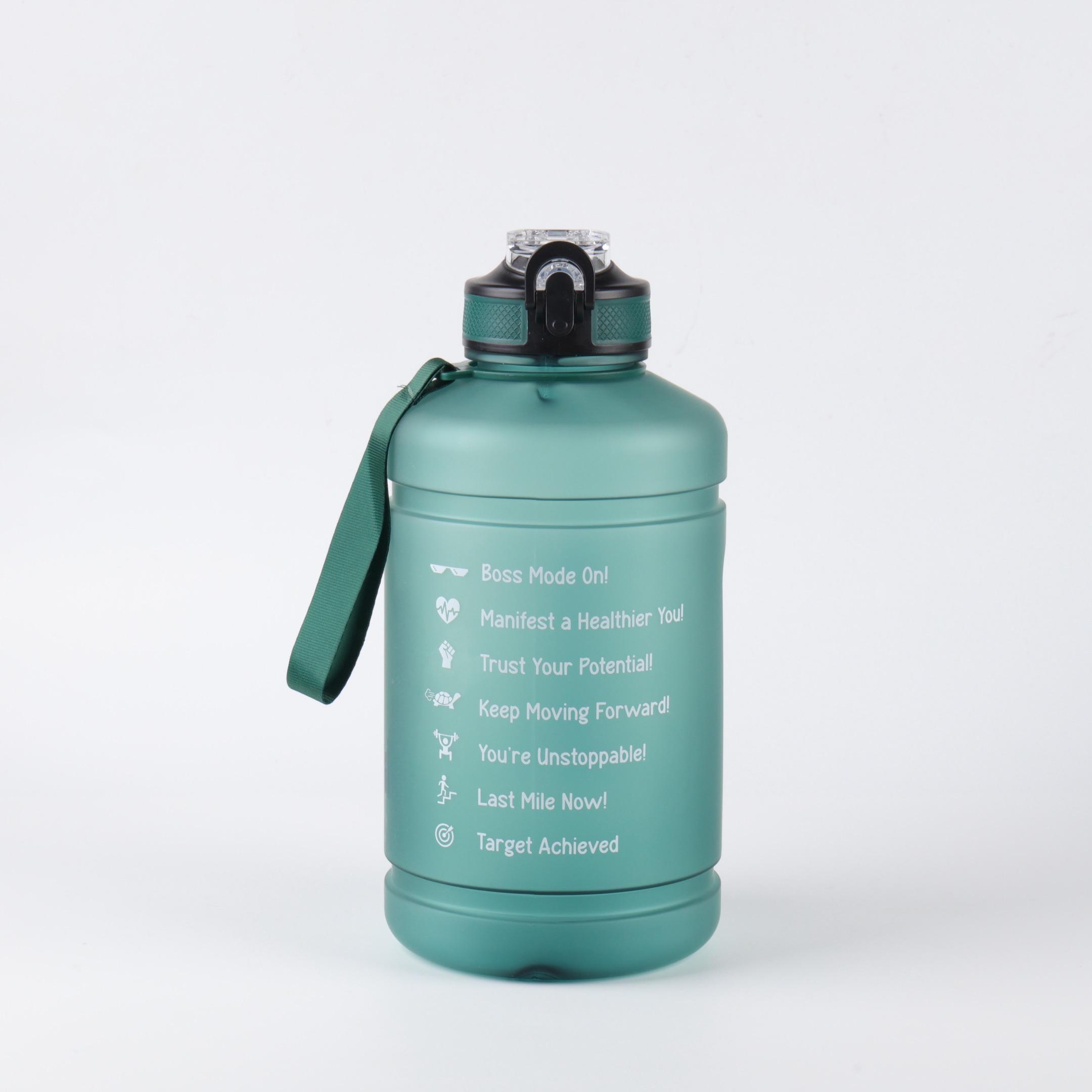 Custom Half Gallon Motivational Sport Bottles Custom Logo Bottles with Straw Lid PETG Plastic Water Bottles with Time Marker