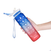 32oz BPA Free Sport Gym Time Maker Motivational Plastic Water Bottle With Fruit Infuser