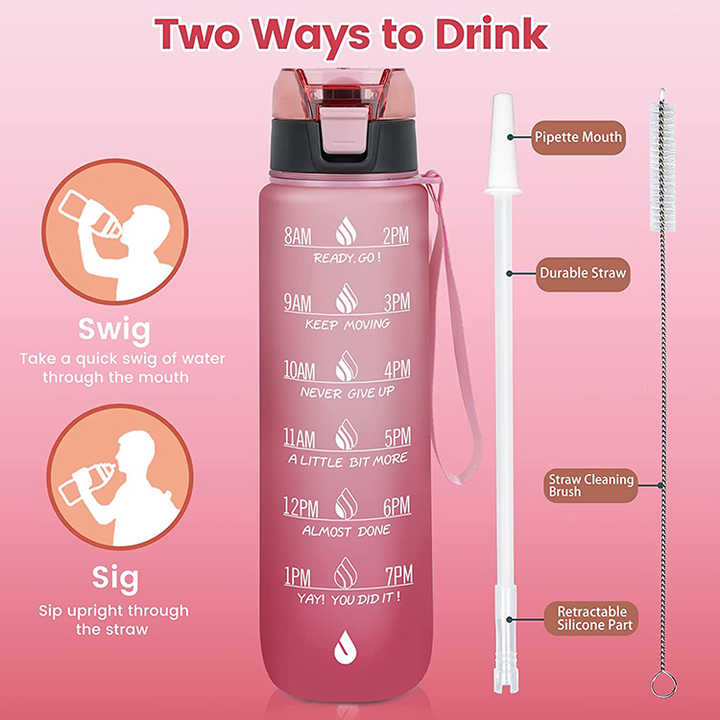 Garrafa Mutivacional Botellas Plasticas Para Agua Sports Bottles Brief Time Marker Water Bottle