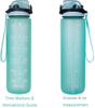Outdoor Sport Plastic Tritan Cool Water Bottle BPA Free 32 oz Motivational Drinking Water Bottle With Time Marker and Straw