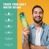 32oz Sport Water Bottle Custom Design with Motivational and Time Marker Leakproof Portable BPA Free Plastic Water Bottle