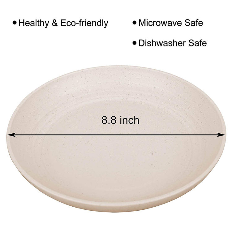 RPET Pratos Palha De Trigo Picnic Wheat Straw Fiber Bowl Biodegradable Dishes Plate Plates