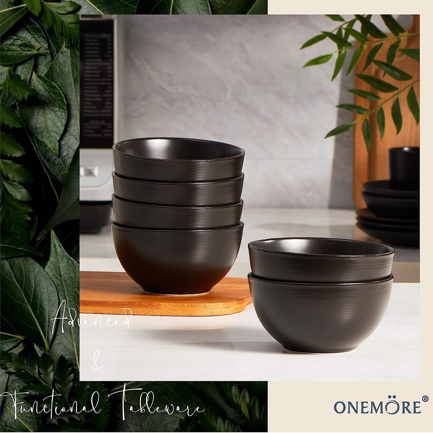 R-PET 28 oz Large Soup Bowls for Kitchen 6 Inch Bowls Microwave and Dishwasher Safe Deep Serving Bowl Set
