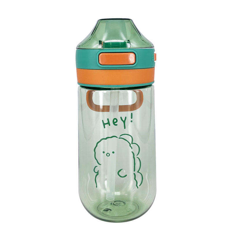 High Quality 18Oz Cheap Leakproof Portable Transparent Colorful Cute Plastic Water Bottle for Kids