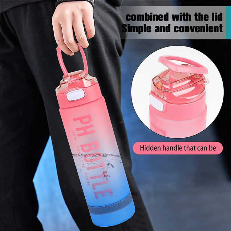Botellas De Agua 1L 32Oz 32 Oz Portable Plastic Sports Water Bottles With Time Markings