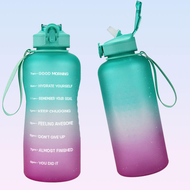 Hot Sellers Gradient Color Large Capacity 2L Plastic Water Bottle