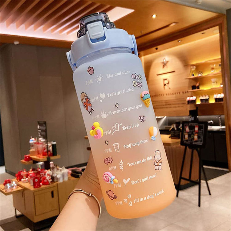 2 Liter Bouteille D Eau En Plastic Eco Friendly Gym Plastic Drinking Water Bottle With Straw