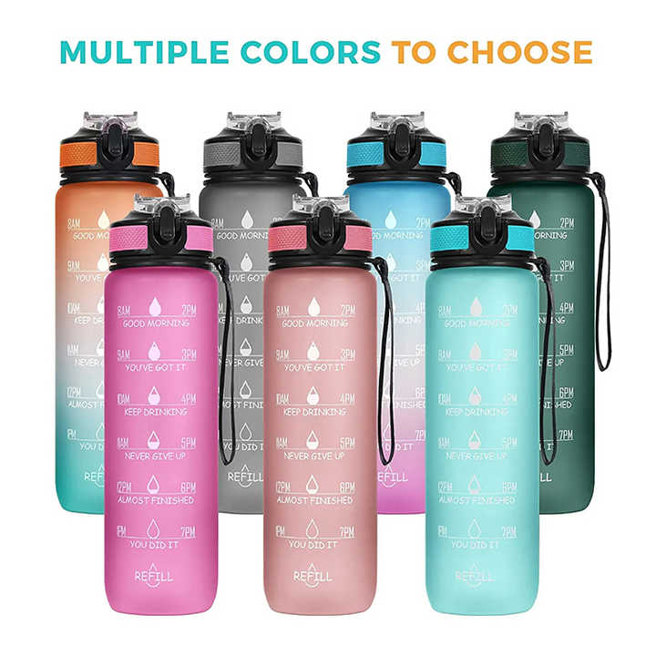 Bouteille Deau 1 Litre Botellas Plasticas 1000Ml Pink and Blue Pastel Reusable Women Bpa Free Water Bottle Bottles