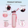 Bouteille Deau 1 Litre Botellas Plasticas 1000Ml Pink and Blue Pastel Reusable Women Bpa Free Water Bottle Bottles