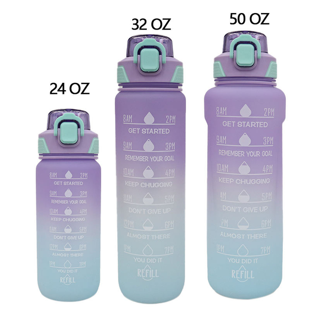 Personalized Big Custom Water Motivational Sports Gym Plastic Water Bottles Cups Water With Custom Logo