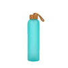Colorful Custom Borosilicate Glass Water Bottle With Bamboo Lid Frosted Portable Bottle Glass