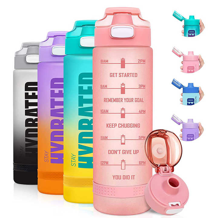 32 oz Water Bottle Plastic Sports Cute Water Bottle for Girls Women for School Bottles