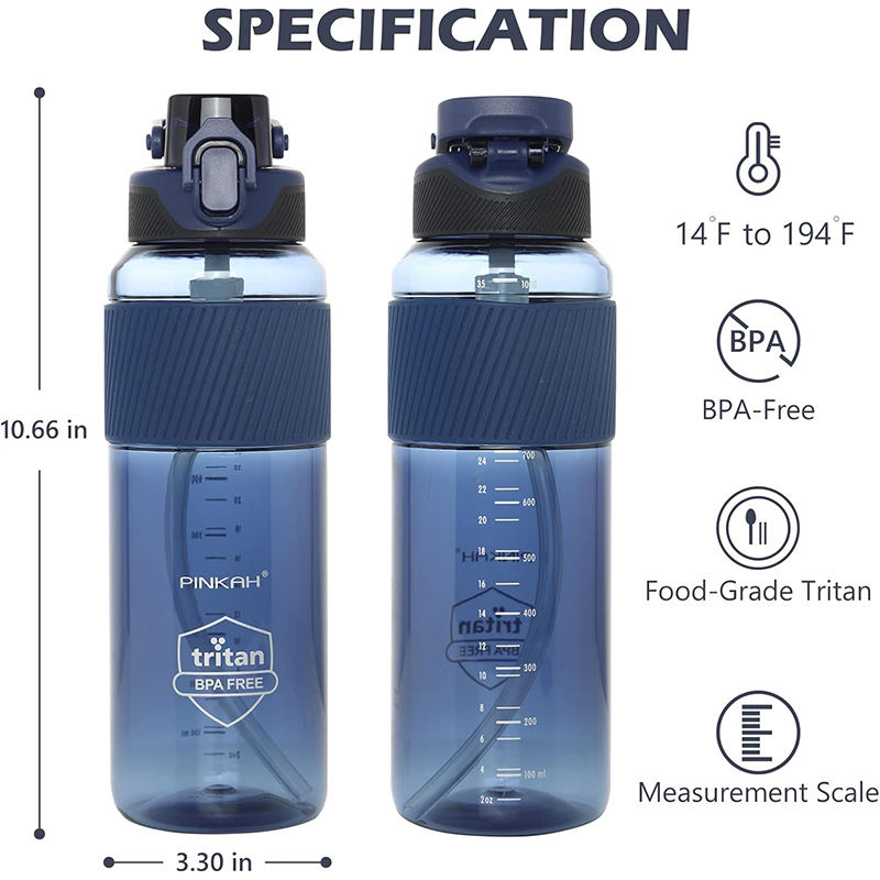 1000ml Eco-friendly Reusable Plastic Sport Water Bottle Printed logo Tritan Water Bottle Bpa Free