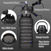 Botella Agua Tritan Garrafa De Agua 2L Gallon Portable Large Capacity Motivational Bottle Black Water Bottles