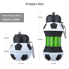 New Outdoor Sports 550ml Folding Water Bottle Silicone Spherical Portable Football Folding Cup Cross-Border Leak-Proof Design