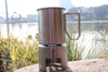 Stainless Steel Insulated Camping Mug with Foldable Handle Leak Proof Lid for Hot Coffee Travel Durable Metal Camping Cup
